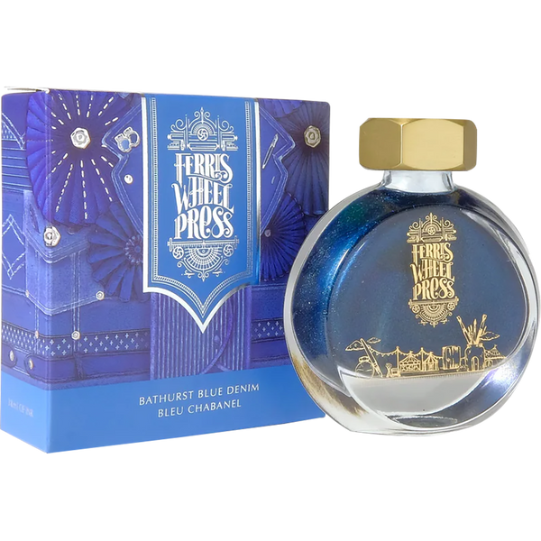 Ferris Wheel Press Ink Bottle - Bathurst Blue Denim - 38ml-Pen Boutique Ltd