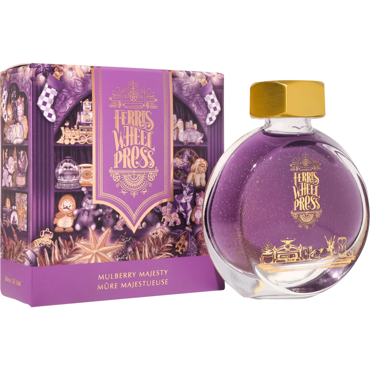 Ferris Wheel Press Ink Bottle - Mulberry Majesty - 38ml-Pen Boutique Ltd