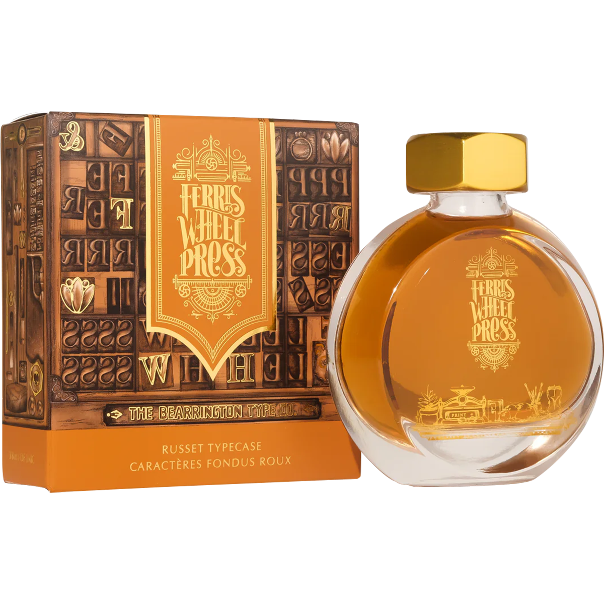 Ferris Wheel Press Ink Bottle - Russet Typecase - 38ml-Pen Boutique Ltd
