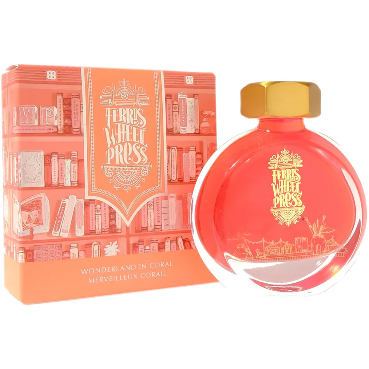 Ferris Wheel Press Ink Bottle - Wonderland In Coral - 38ml-Pen Boutique Ltd