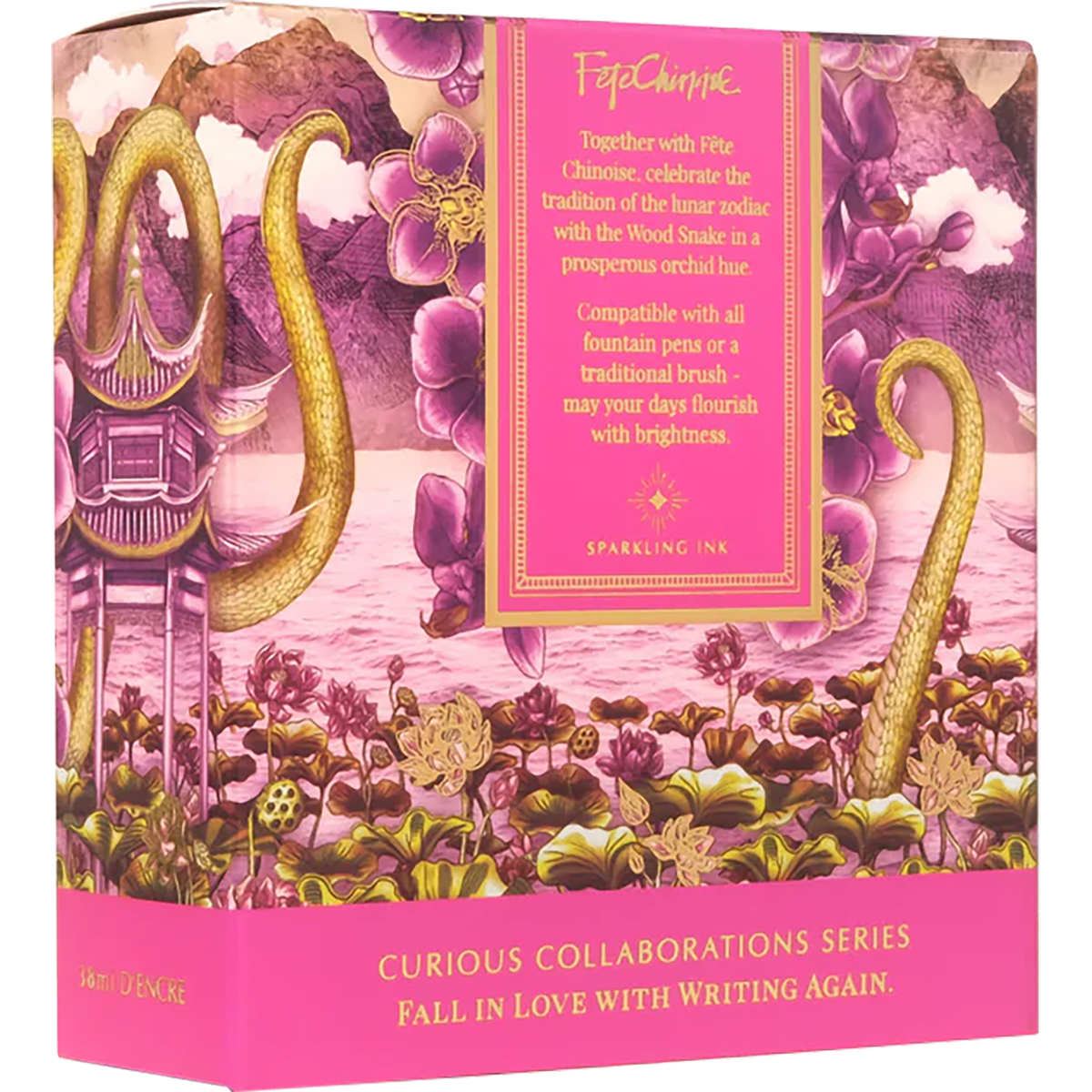 Ferris Wheel Press LNY x Fête Chinoise Ink Bottle - Serpentine Blooms - 38ml-Pen Boutique Ltd