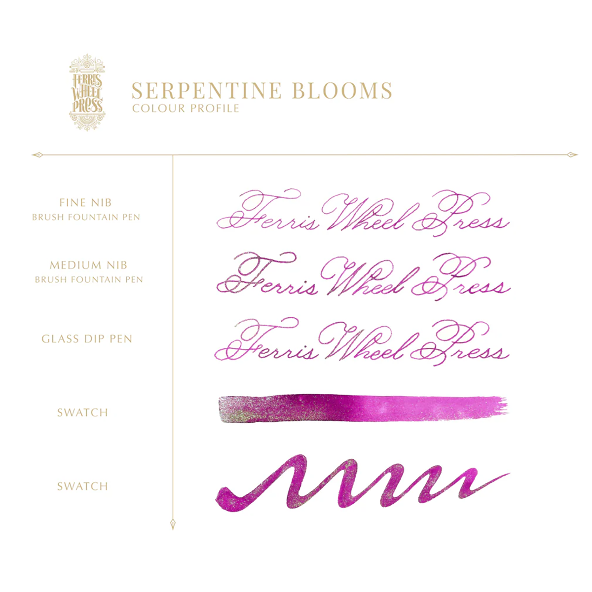 Ferris Wheel Press LNY x Fête Chinoise Ink Bottle - Serpentine Blooms - 38ml-Pen Boutique Ltd