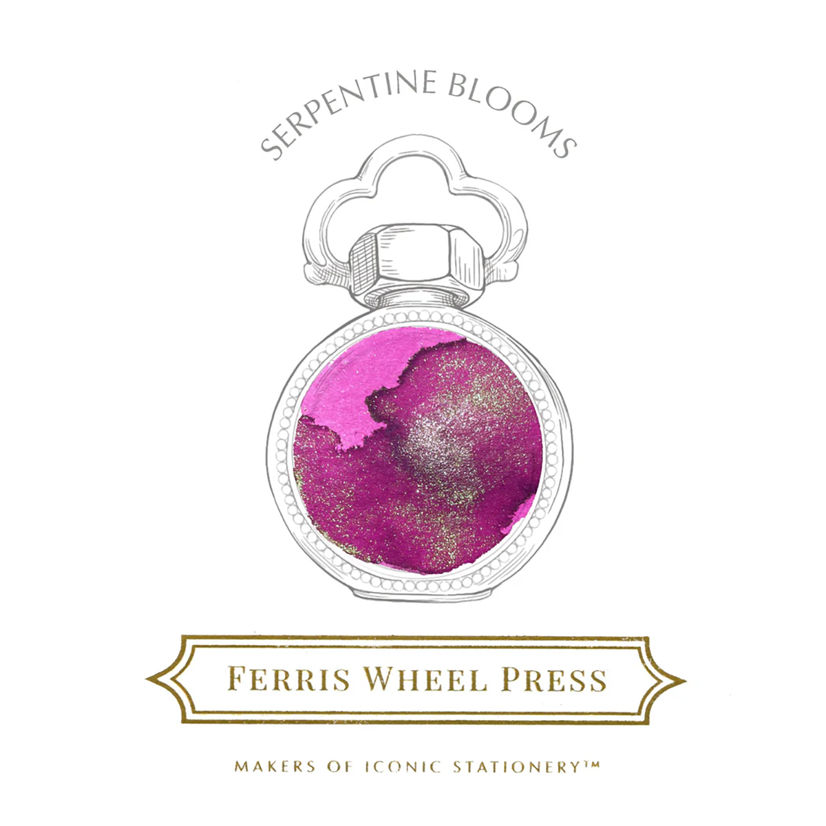 Ferris Wheel Press LNY x Fête Chinoise Ink Bottle - Serpentine Blooms - 38ml-Pen Boutique Ltd