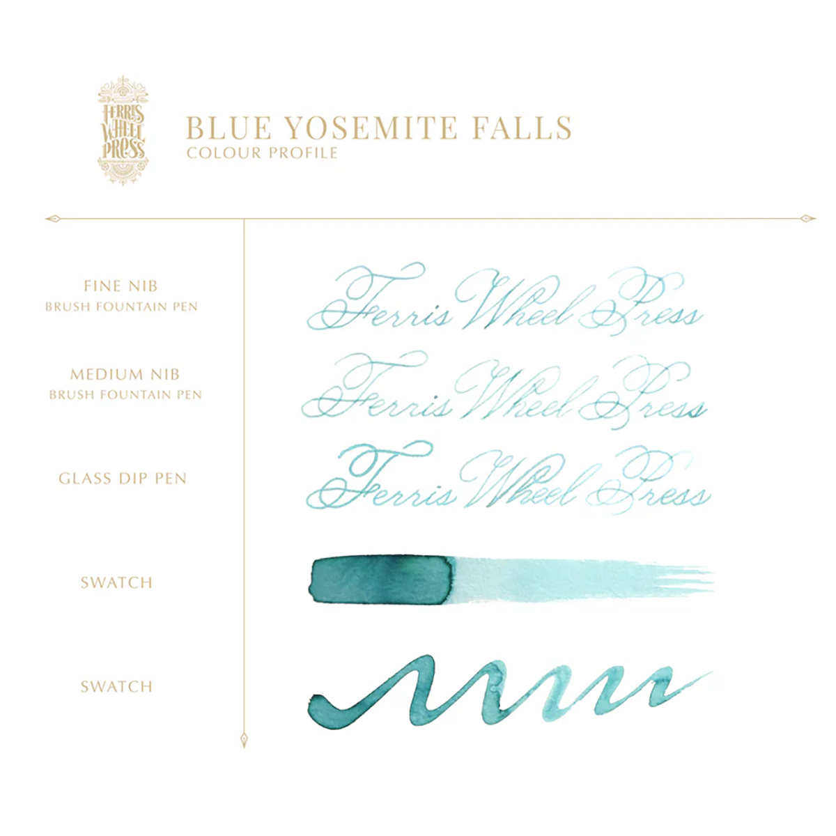 Ferris Wheel Press Ink Bottle - Blue Yosemite Falls - 38ml-Pen Boutique Ltd