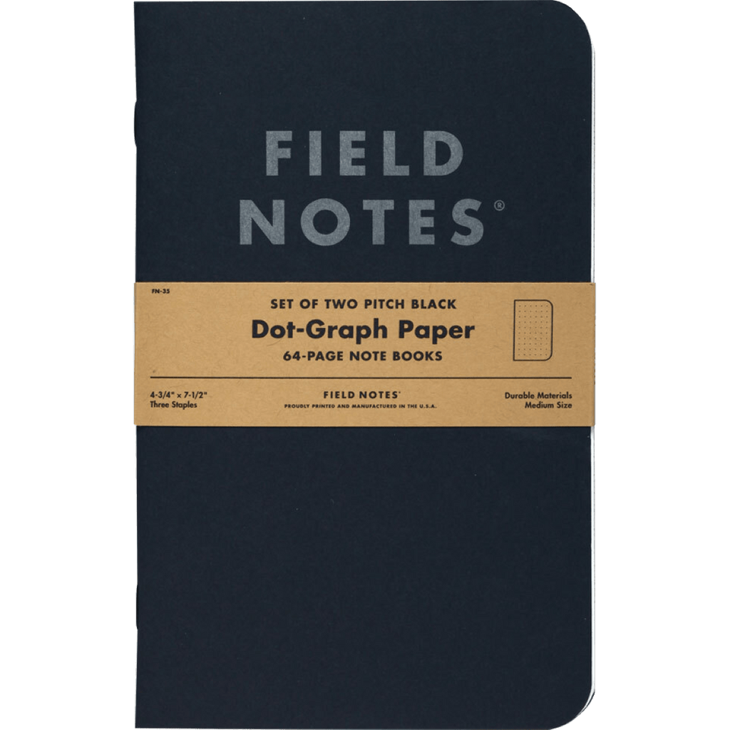 Field Notes Dot Graph - Pitch Black 2-pack 4¾