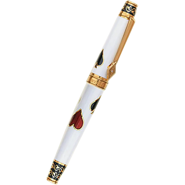 David Oscarson Les Quatre Couleurs w/ Gold Vermeil in Opaque White, Black and Translucent Ruby Red Hard Enamel Rollerball Pen-Pen Boutique Ltd