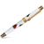 David Oscarson Les Quatre Couleurs w/ Gold Vermeil in Opaque White, Black and Translucent Ruby Red Hard Enamel Rollerball Pen-Pen Boutique Ltd