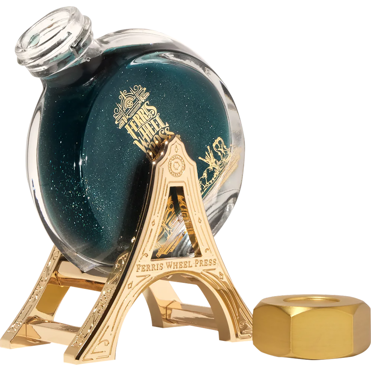 Ferris Wheel Press Ink Bottle - Carriage - 38ml (Gold Polished Edition)-Pen Boutique Ltd