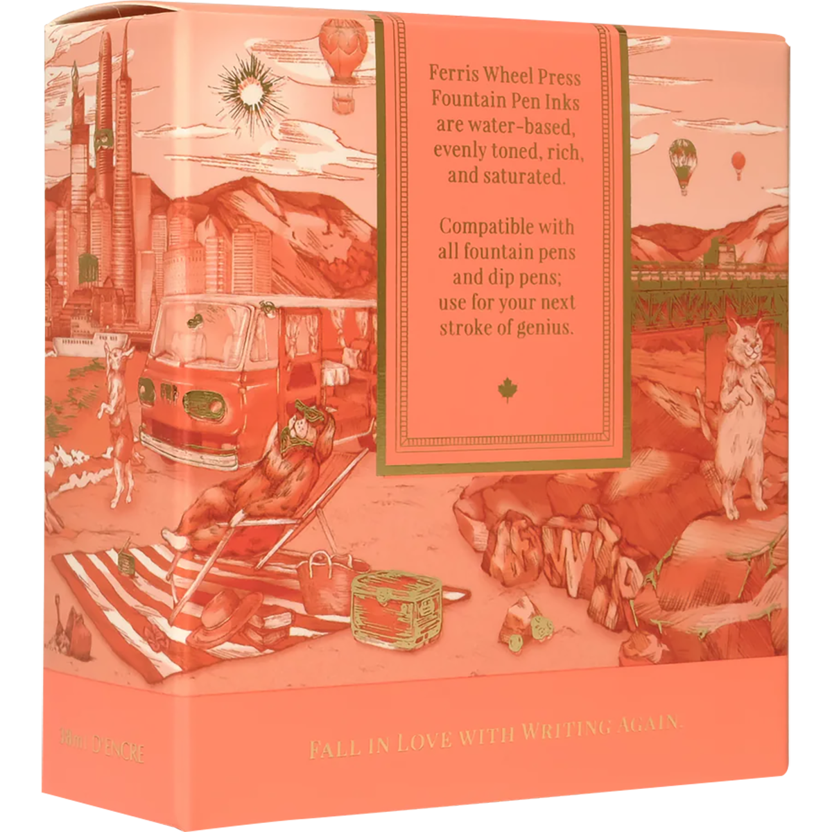 Ferris Wheel Press Ink Bottle - Golden Gate Glow - 38ml-Pen Boutique Ltd