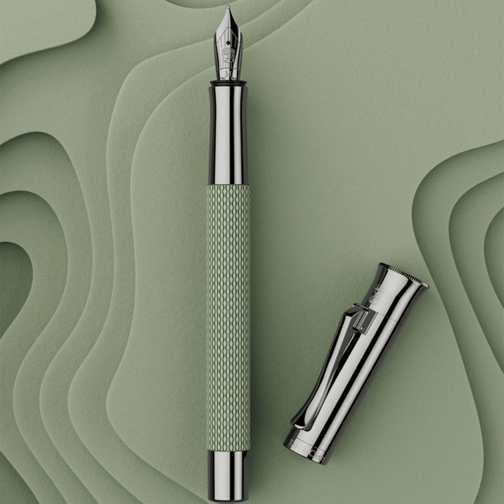 Graf Von Faber - Castell Guilloche Fountain Pen - Sage Green - Pen Boutique Ltd