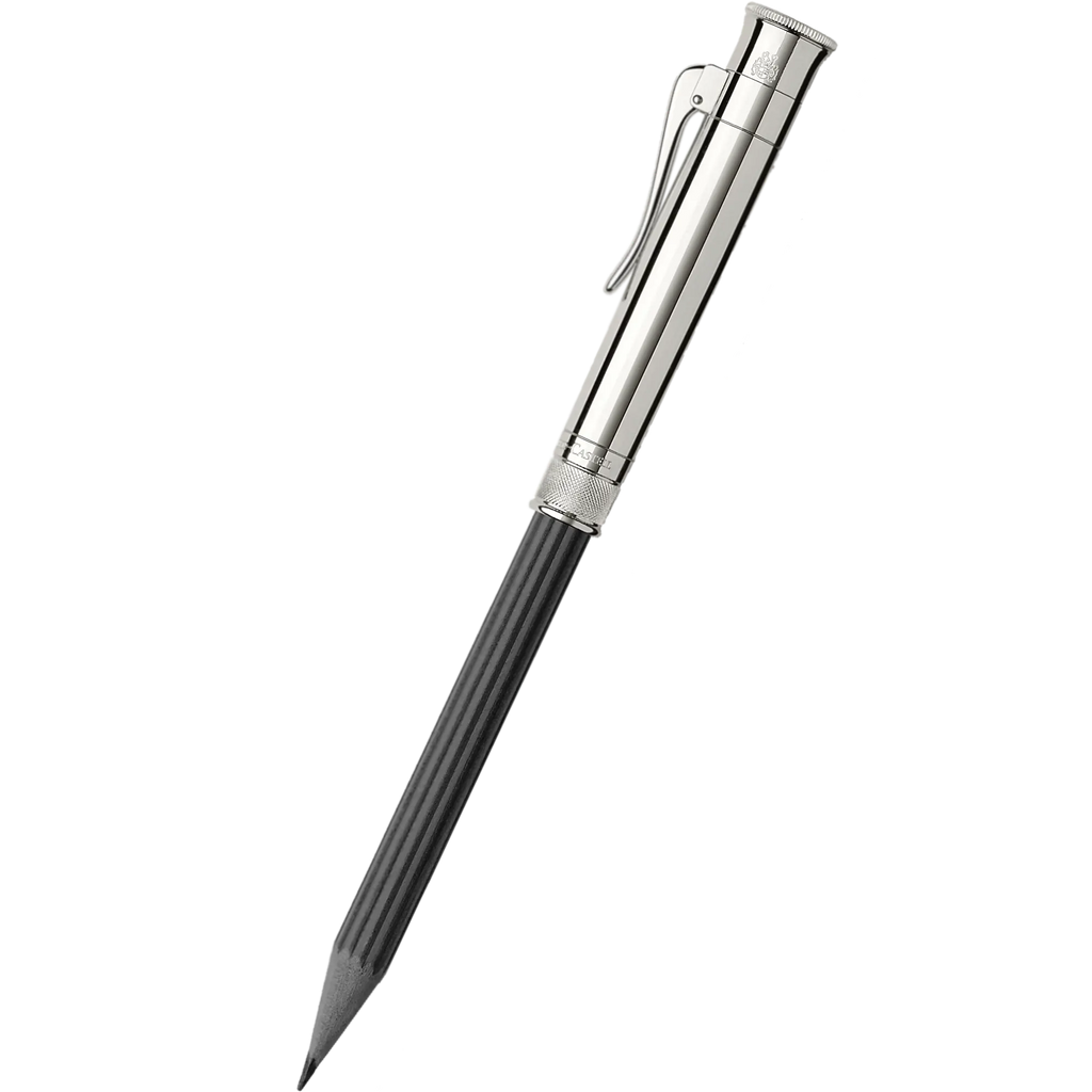 Graf Von Faber-Castell Perfect Pencil, Platinum Plated Cap, Black-Pen Boutique Ltd