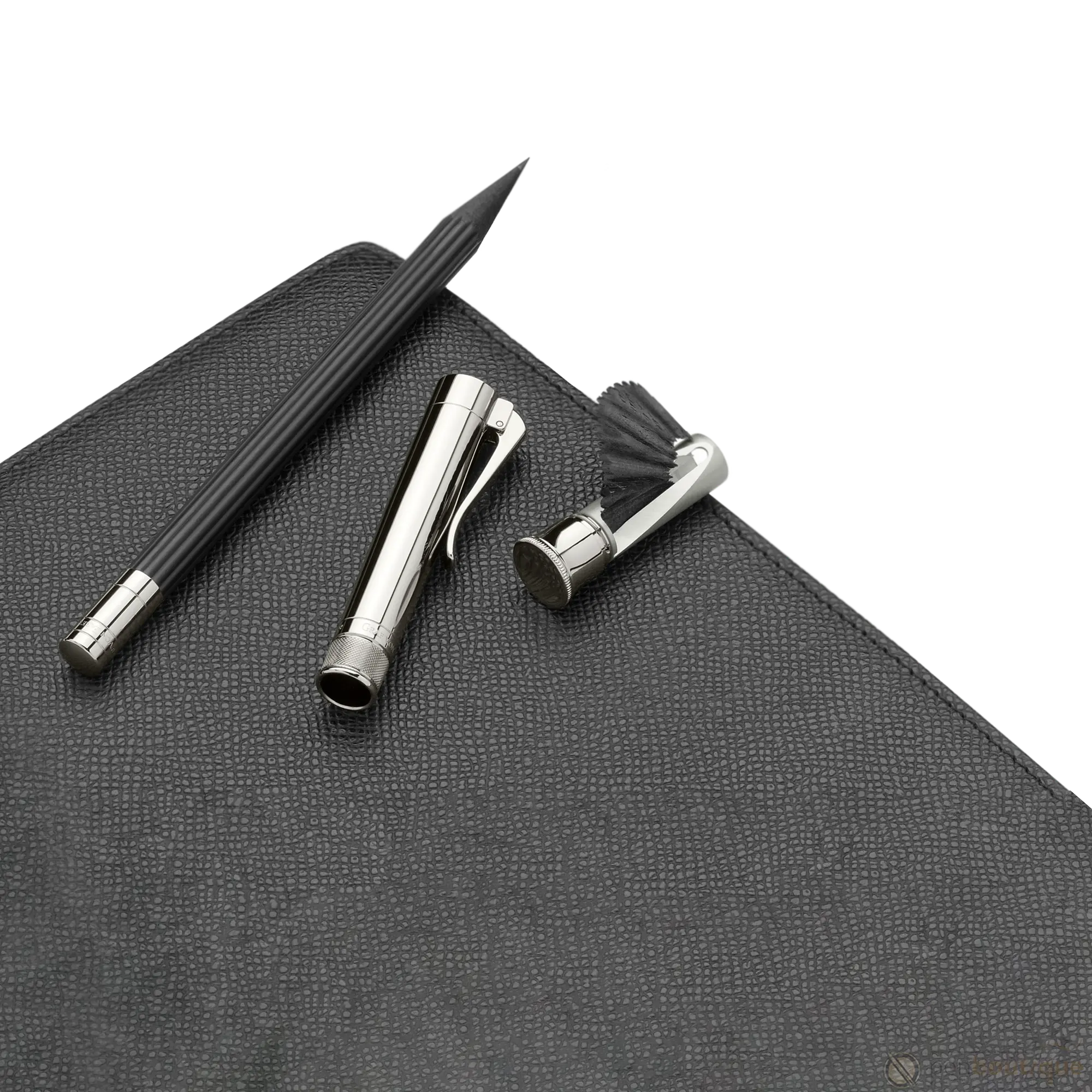 Graf Von Faber-Castell Perfect Pencil, Platinum Plated Cap, Black-Pen Boutique Ltd