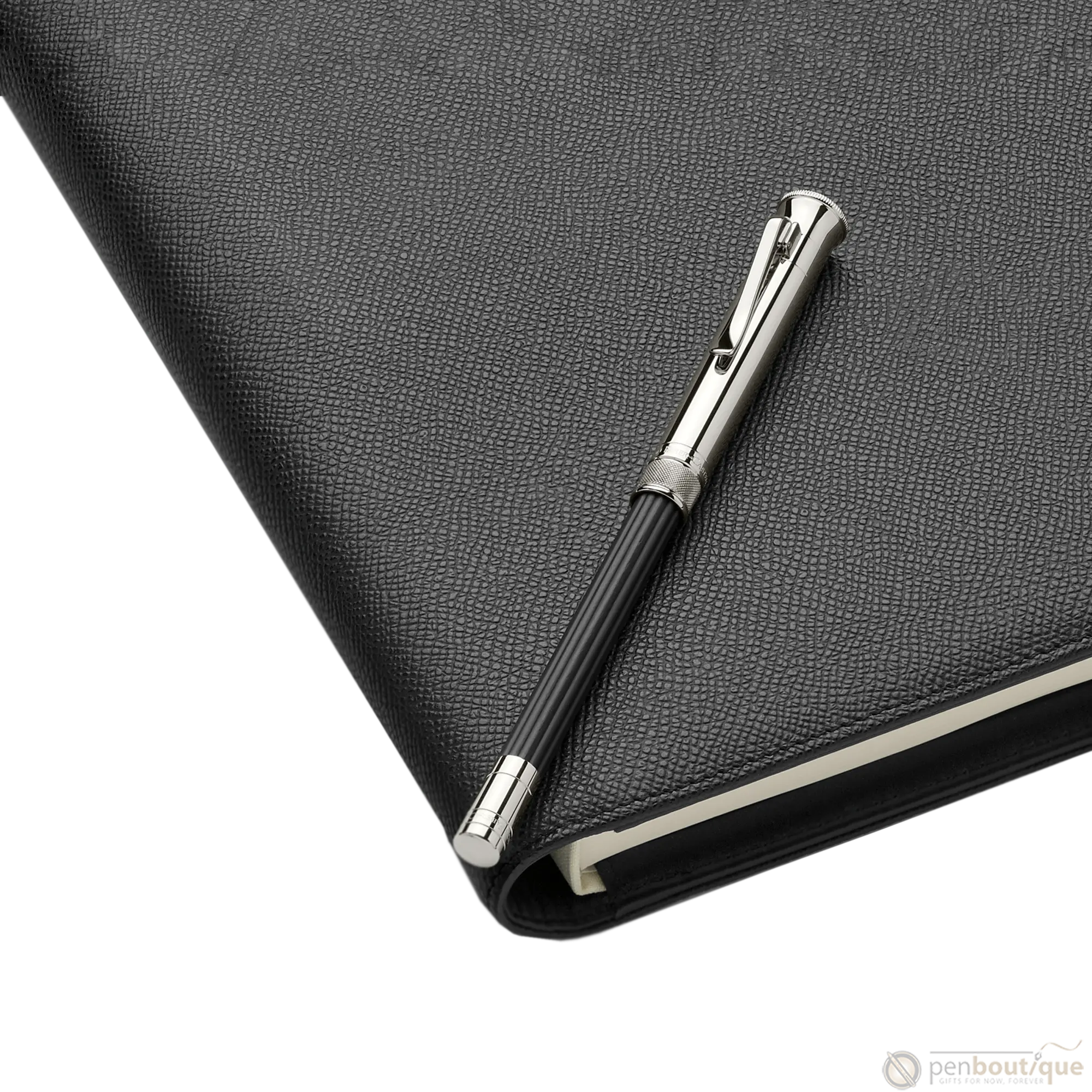 Graf Von Faber-Castell Perfect Pencil, Platinum Plated Cap, Black-Pen Boutique Ltd