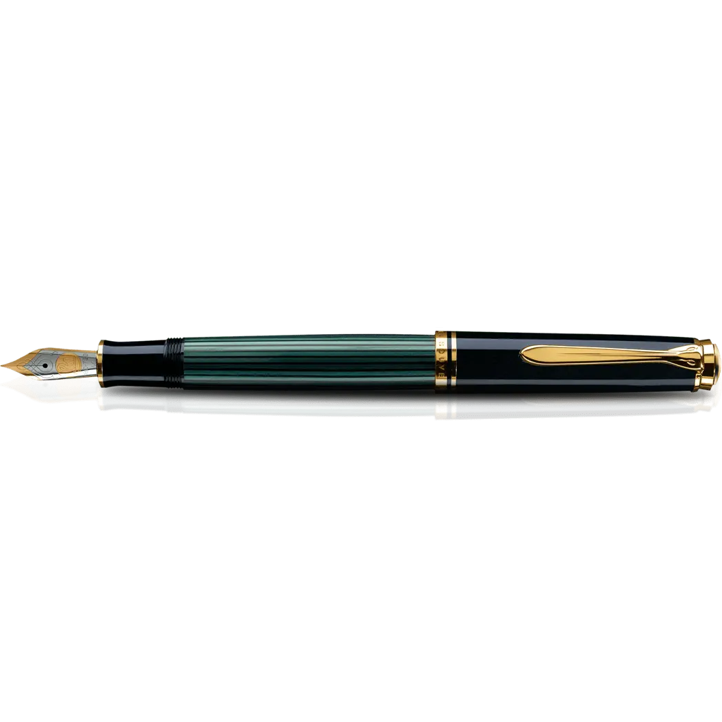 Pelikan Souveran Fountain Pen - M600 Black/Green-Pen Boutique Ltd