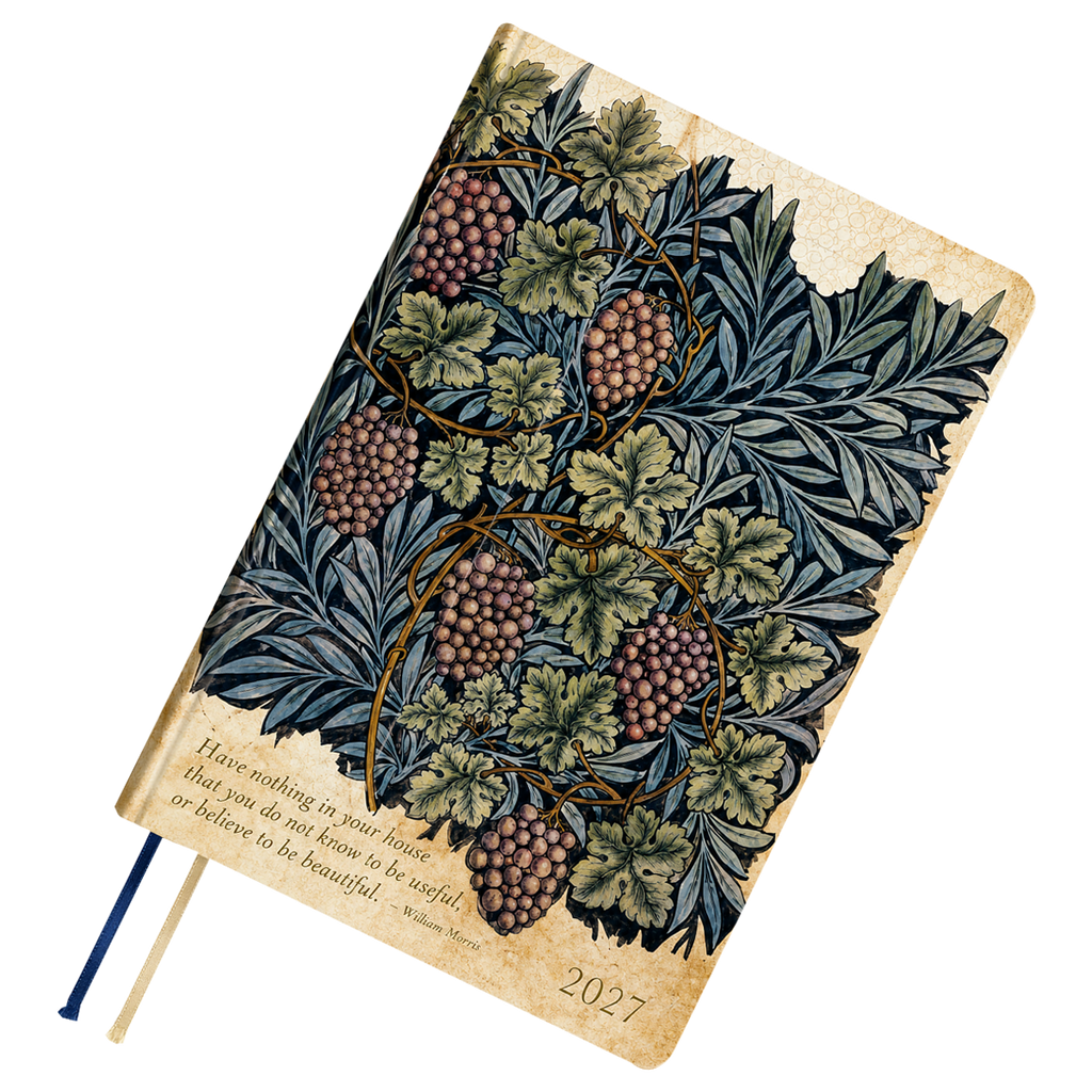 Hobonichi 2027 HON Light Hard Cover English Book - V&A Series: Vine - A5 (January Start)-Pen Boutique Ltd