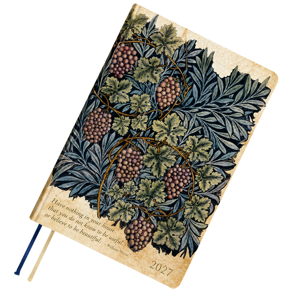 Hobonichi 2027 HON Light Hard Cover English Book - V&A Series: Vine - A6 (January Start)-Pen Boutique Ltd