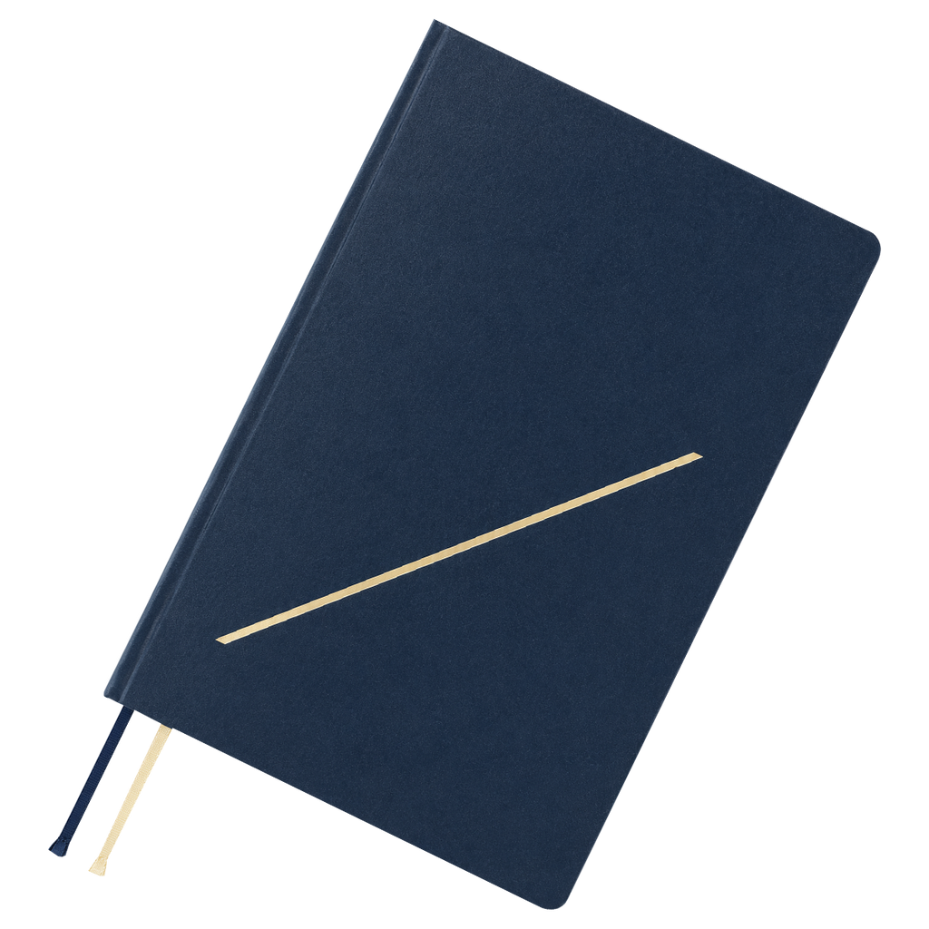 Hobonichi 2027 Light Hard Cover English Book - Slash (Navy) & HON Stamped - A5 (January Start)-Pen Boutique Ltd