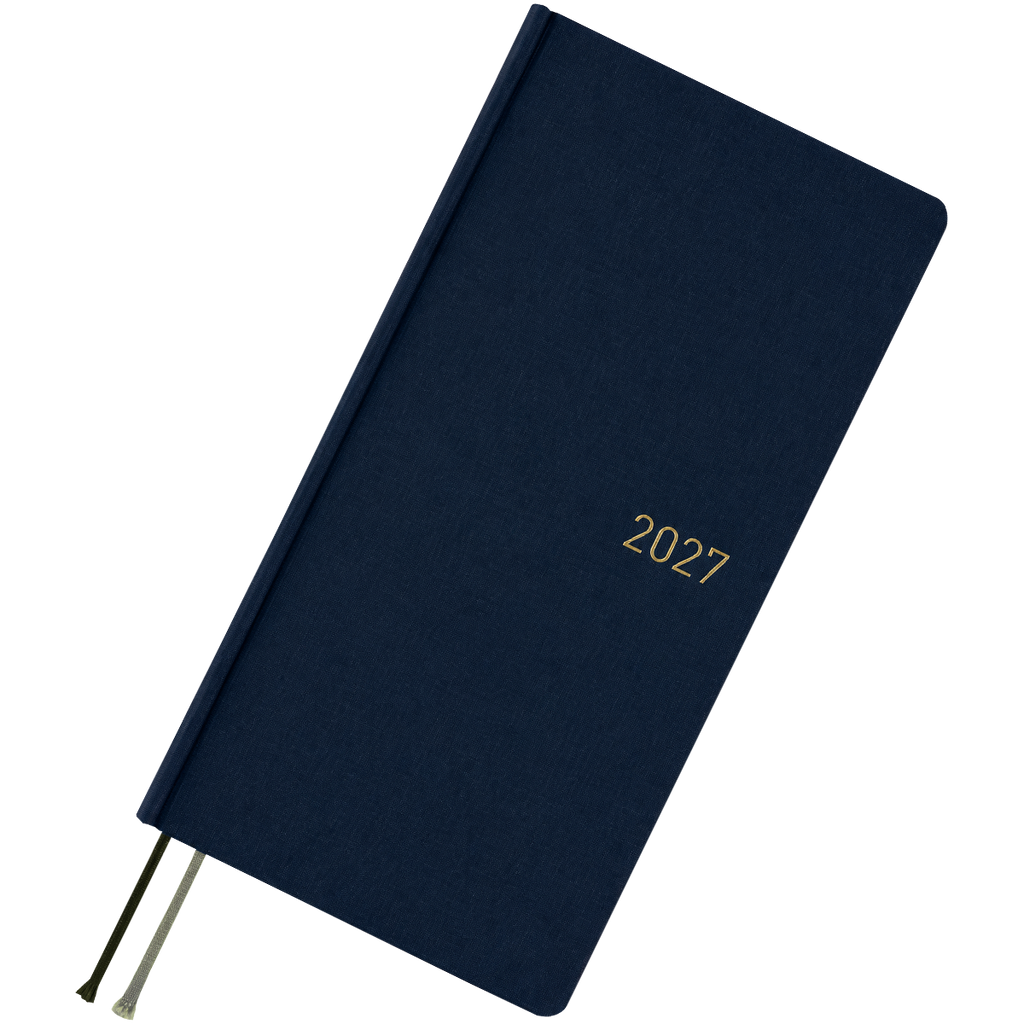 Hobonichi 2027 Light Hardcover Book - Colors: Midnight Blue - Tall & Slim (Weeks - Janaury Start)-Pen Boutique Ltd