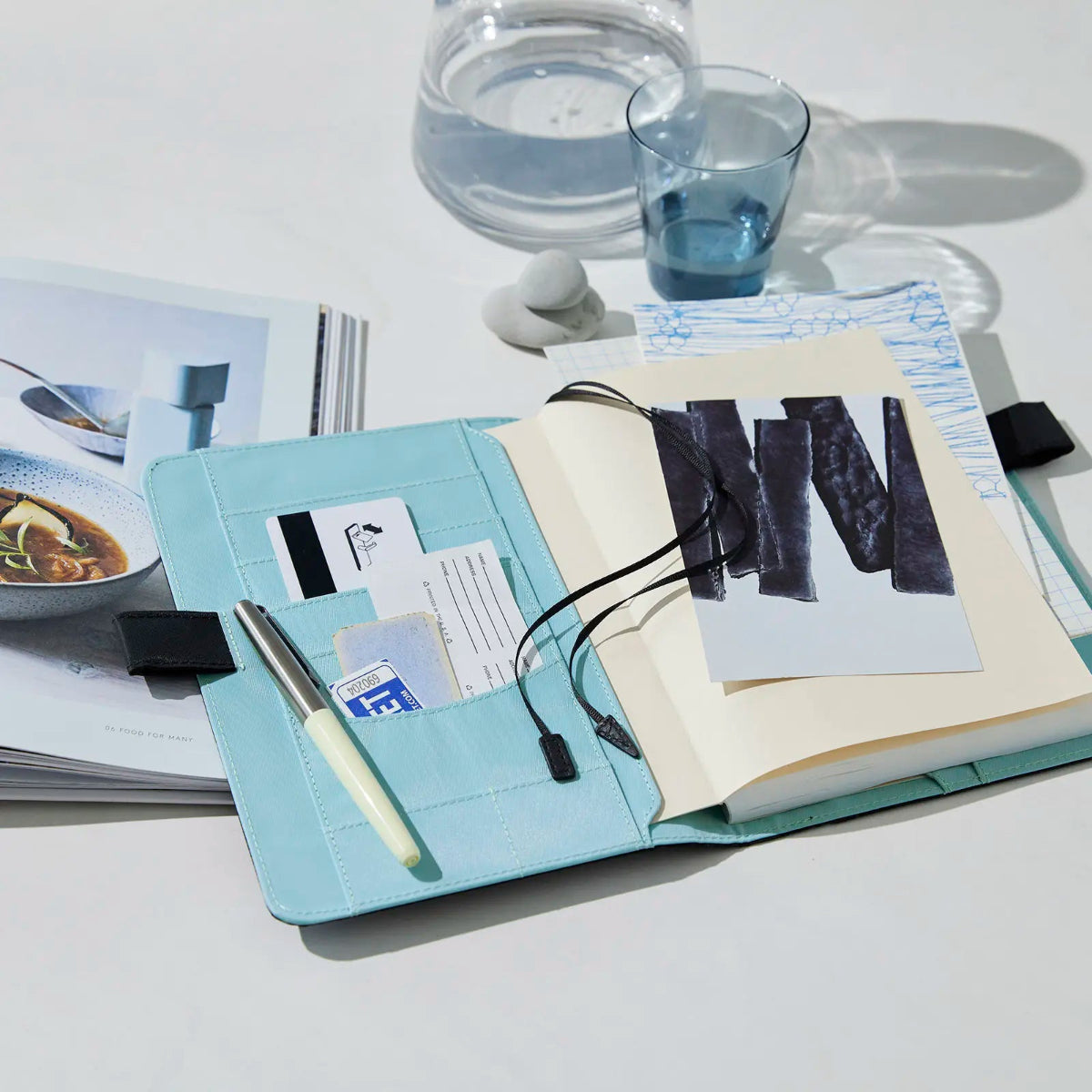 Hobonichi Cousin 2027 English Book & Cover - Black x Clear Blue - A5-Pen Boutique Ltd