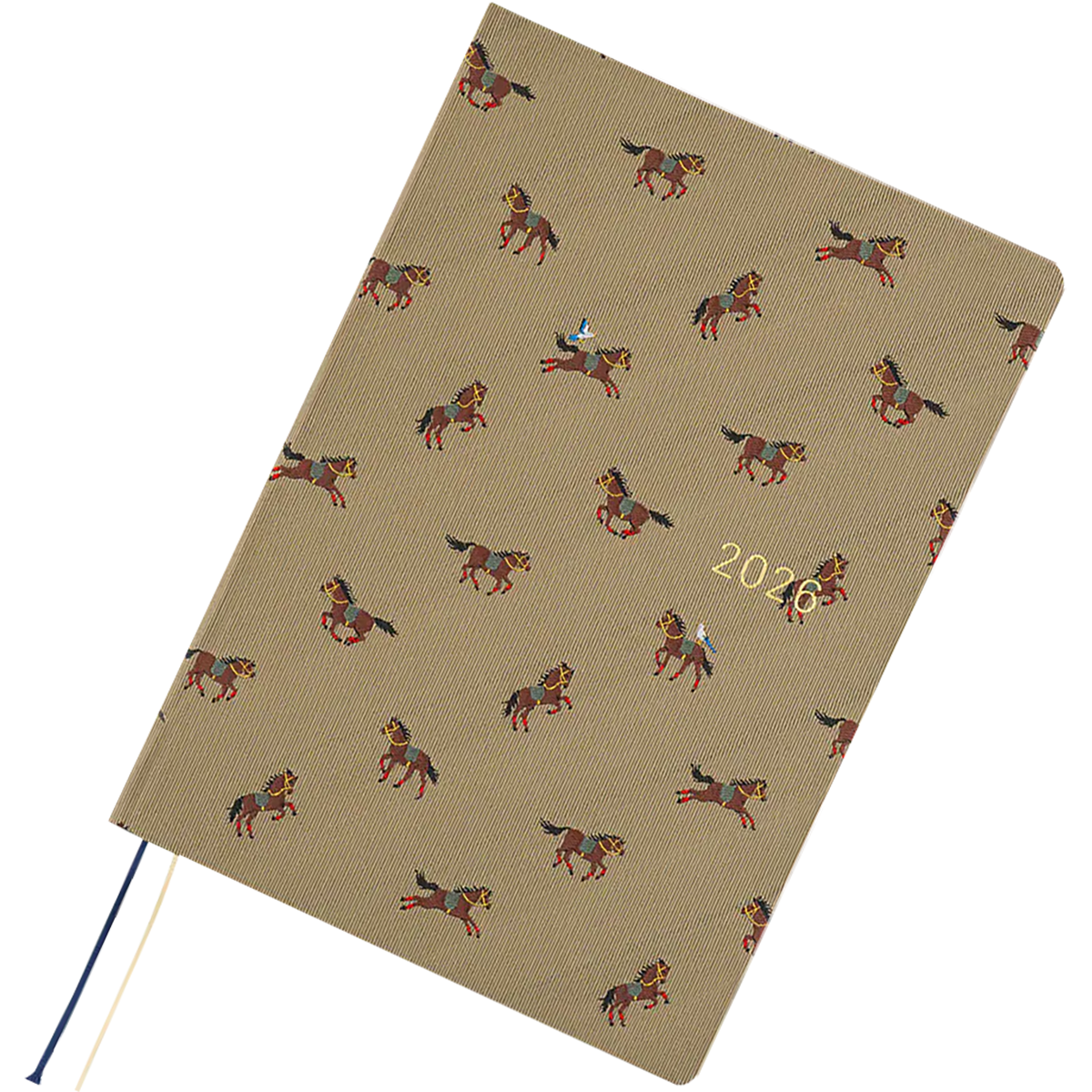 Hobonichi Hard Cover English Book - Bow & Tie: Galloping Horses & HON Stamped - A5 (January Start)-Pen Boutique Ltd