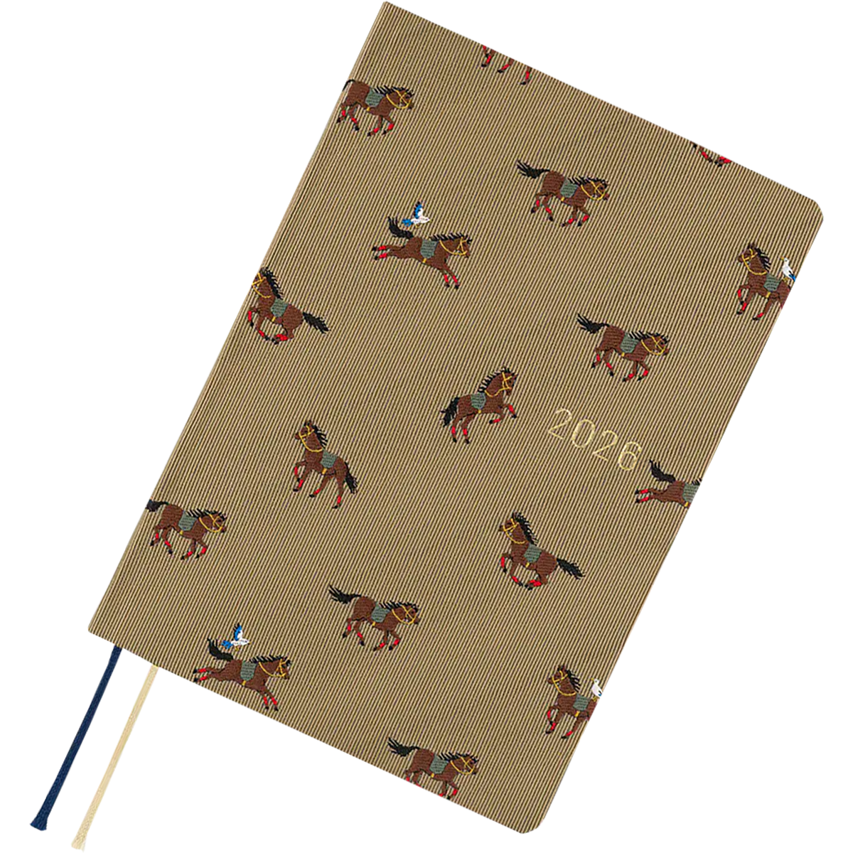 Hobonichi Hard Cover English Book - Bow & Tie: Galloping Horses & HON Stamped - A6 (January Start)-Pen Boutique Ltd