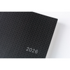 Hobonichi Hard Cover English Book - Paper Series: Black Gingham & HON Stamped - A5 (January Start)-Pen Boutique Ltd