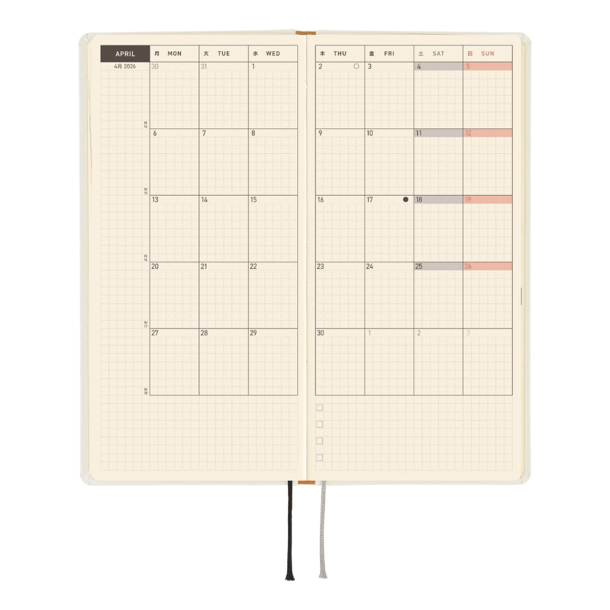 Hobonichi Light Hard Cover Japanese Book - Yuichi Inoue: Amenimo Makezu - Tall & Slim (Weeks - April Start) - Pen Boutique Ltd