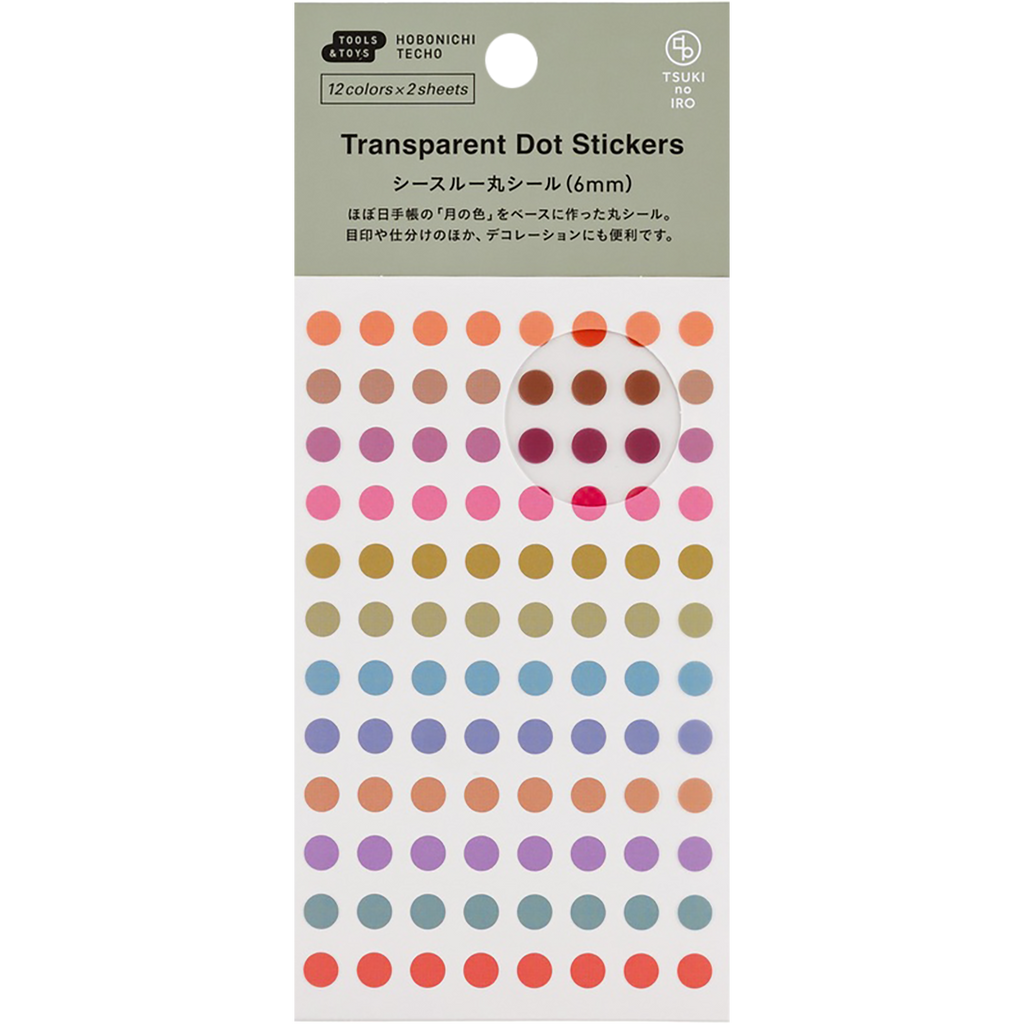 Hobonichi Transparent Dot Stickers - TSUKI no IRO (6mm)-Pen Boutique Ltd