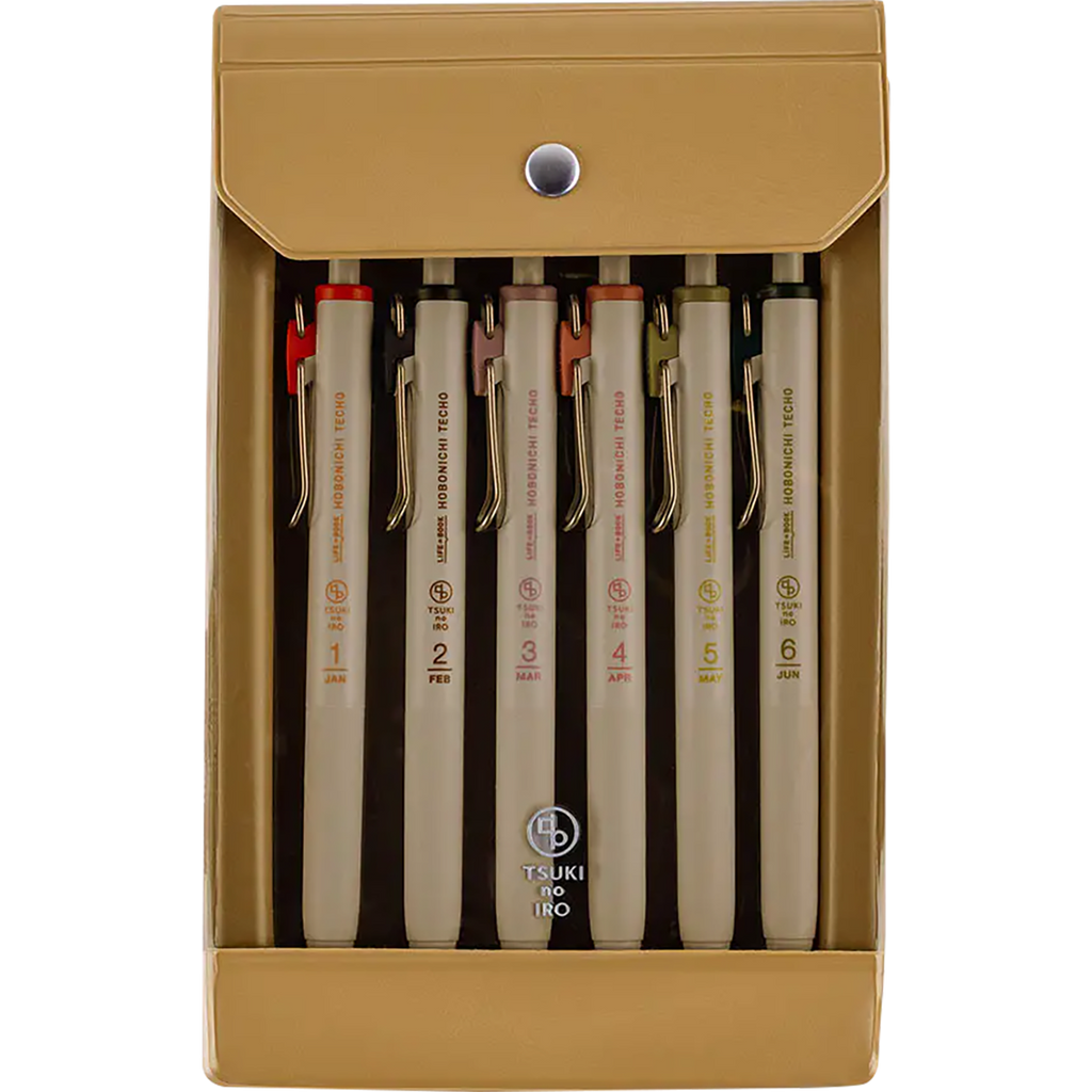 Hobonichi Uniball One Pens [Jan - Jun Set] in Original Case - TSUKI no IRO-Pen Boutique Ltd