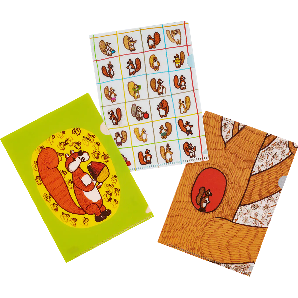 Hobonichi Folder Set - 100%ORANGE: Squirrel’s Moving Day - A6 (Set of 3) - Pen Boutique Ltd