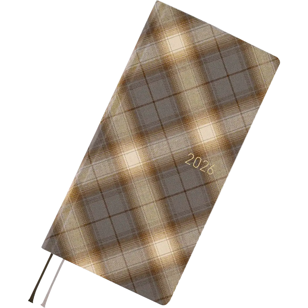 Hobonichi Light Hard Cover Japanese Book - Shirt Fabric: Foggy Plaid - Tall & Slim (Weeks - April Start)-Pen Boutique Ltd