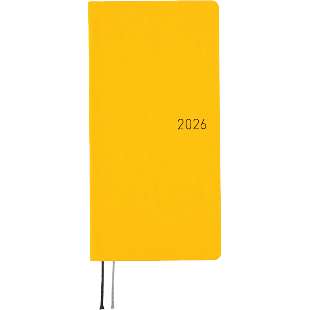 Hobonichi Soft Cover English Book - Colors: Full Moon Yellow - Tall & Slim (Weeks - January Start)-Pen Boutique Ltd
