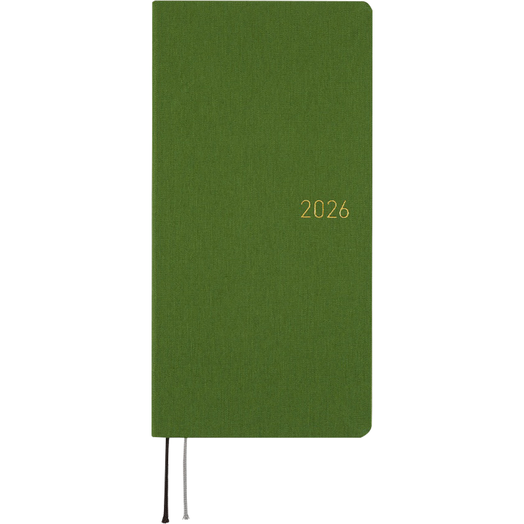 Hobonichi Soft Cover English Book - Colors: Antique Green - Tall & Slim (Weeks - January Start)-Pen Boutique Ltd