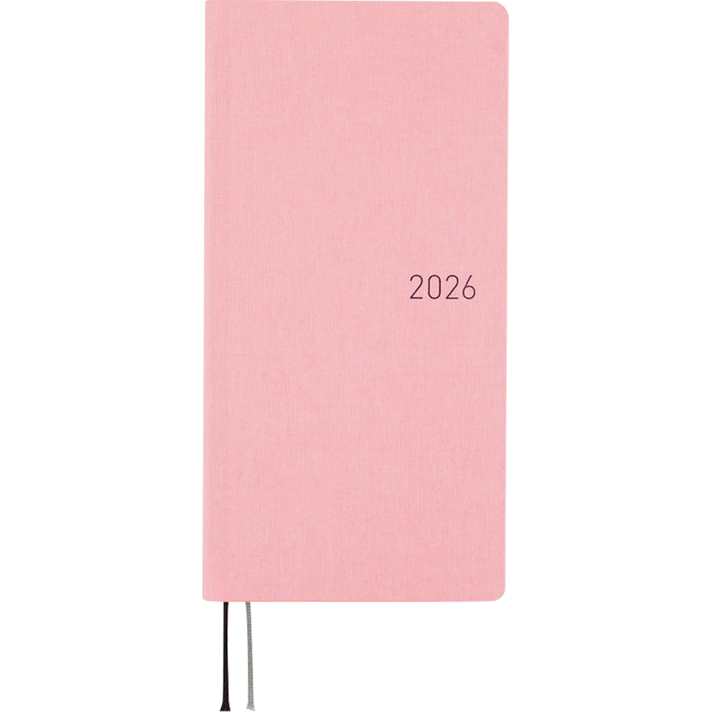 Hobonichi Soft Cover English Book - Colors: Strawberry Milk - Tall & Slim (Weeks - January Start)-Pen Boutique Ltd