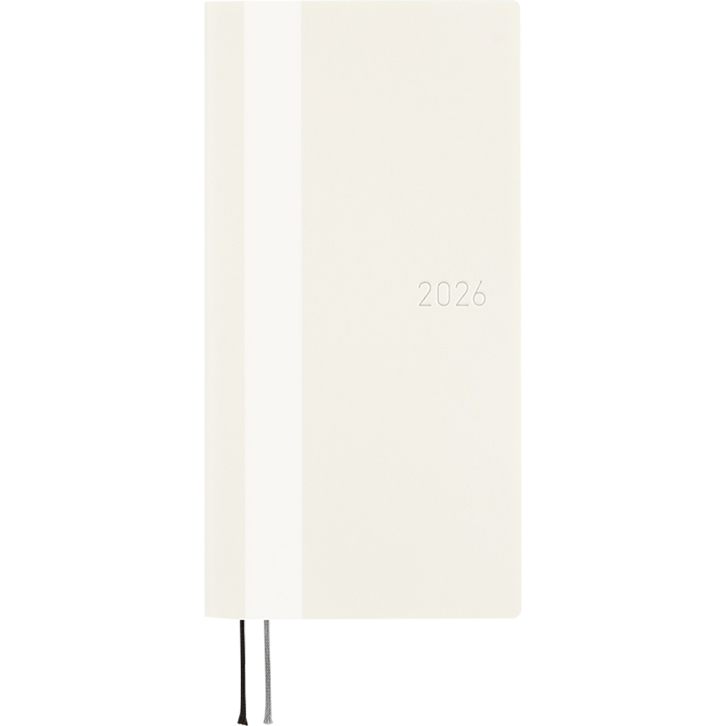 Hobonichi Soft Cover English Book - White Line: Ivory - Tall & Slim (Weeks - Janaury Start)-Pen Boutique Ltd
