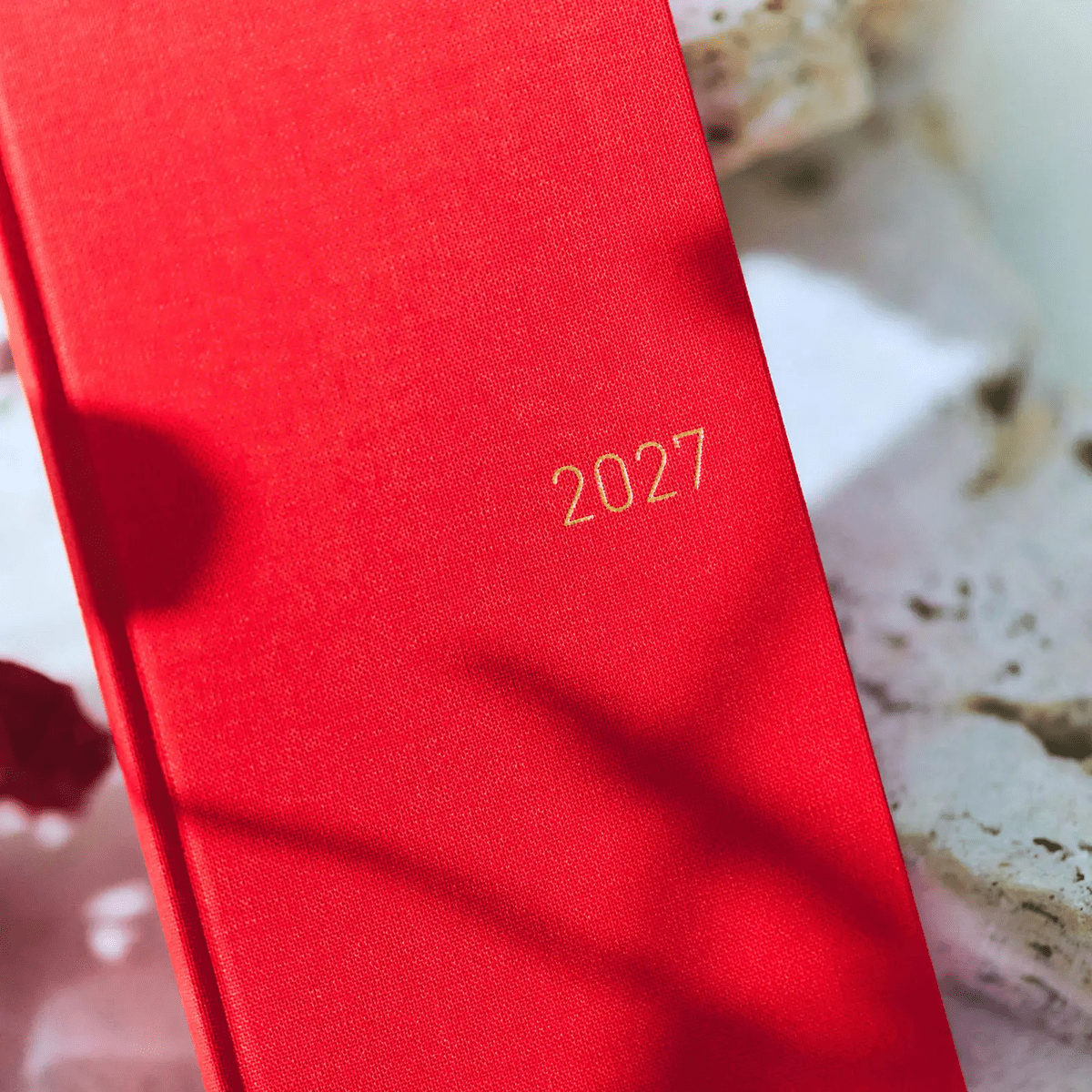 Hobonichi 2027 Mega Light Hard Cover English Book - Colors: Poppy Red - Tall & Slim (Weeks - January Start) - Pen Boutique Ltd
