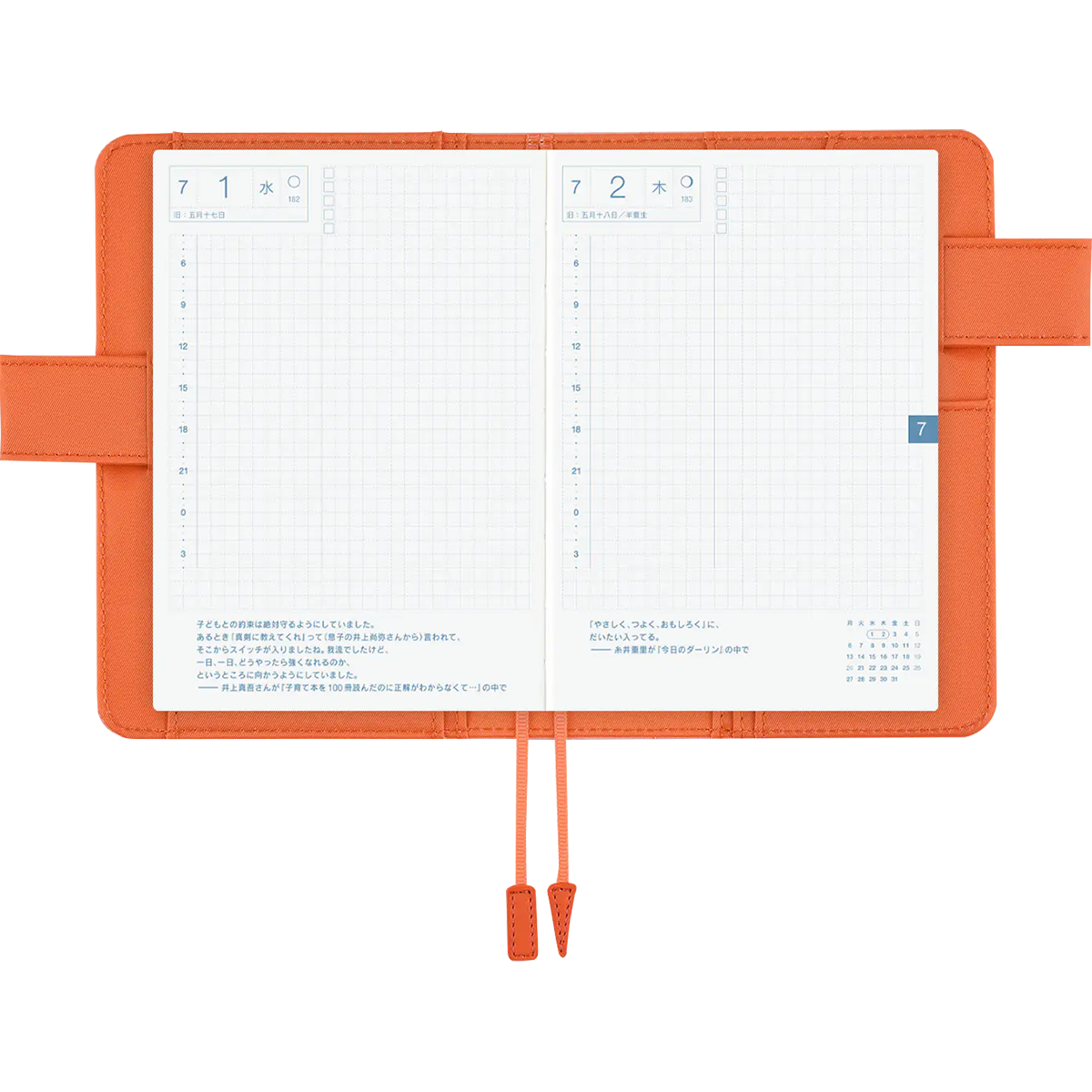 Hobonichi English Book & Cover - Airy Flamingo - A6 (January Start)-Pen Boutique Ltd