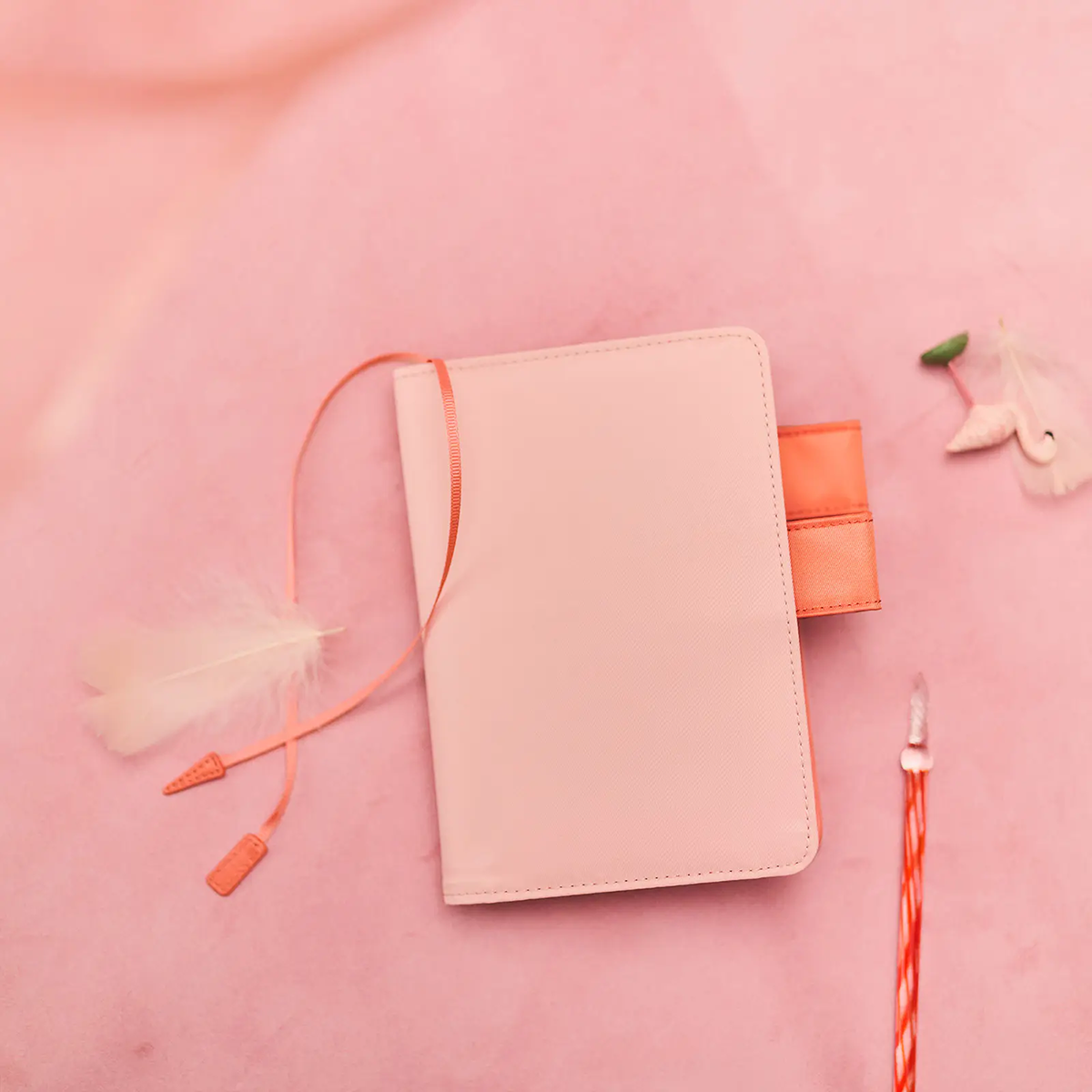 Hobonichi English Book & Cover - Airy Flamingo - A6 (January Start)-Pen Boutique Ltd
