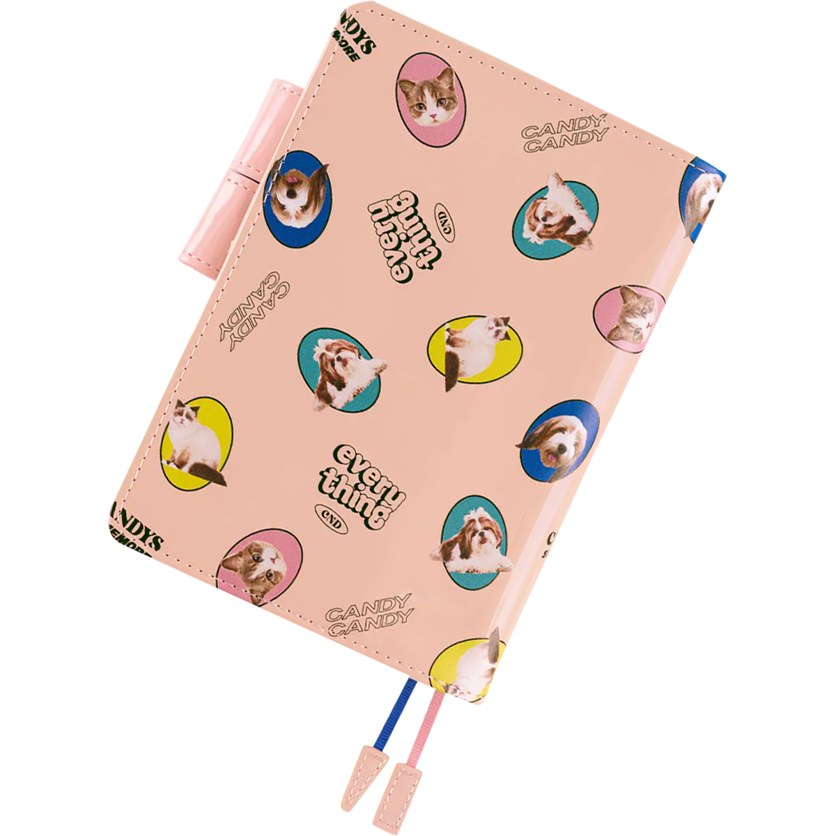 Hobonichi English Book & Cover - Candy Stripper: Random Dog & Cat (Pink) - A6 (January Start)-Pen Boutique Ltd