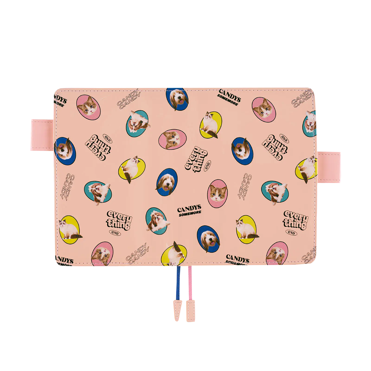 Hobonichi English Book & Cover - Candy Stripper: Random Dog & Cat (Pink) - A6 (January Start)-Pen Boutique Ltd