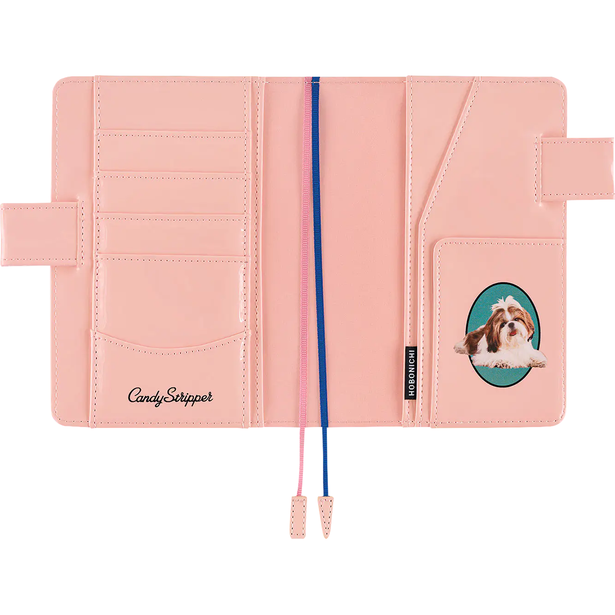 Hobonichi English Book & Cover - Candy Stripper: Random Dog & Cat (Pink) - A6 (January Start)-Pen Boutique Ltd