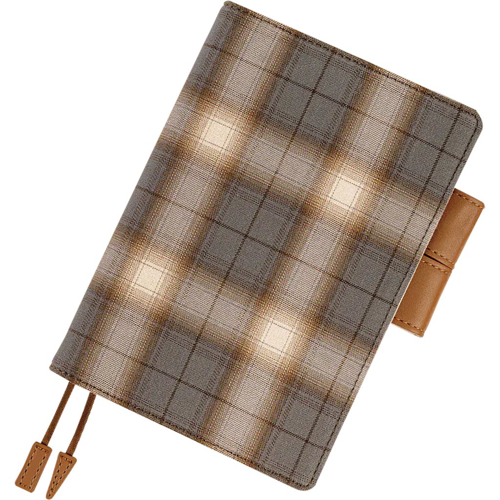 Hobonichi English Book & Cover - Shirt Fabric: Foggy Plaid - A6 (January Start)-Pen Boutique Ltd
