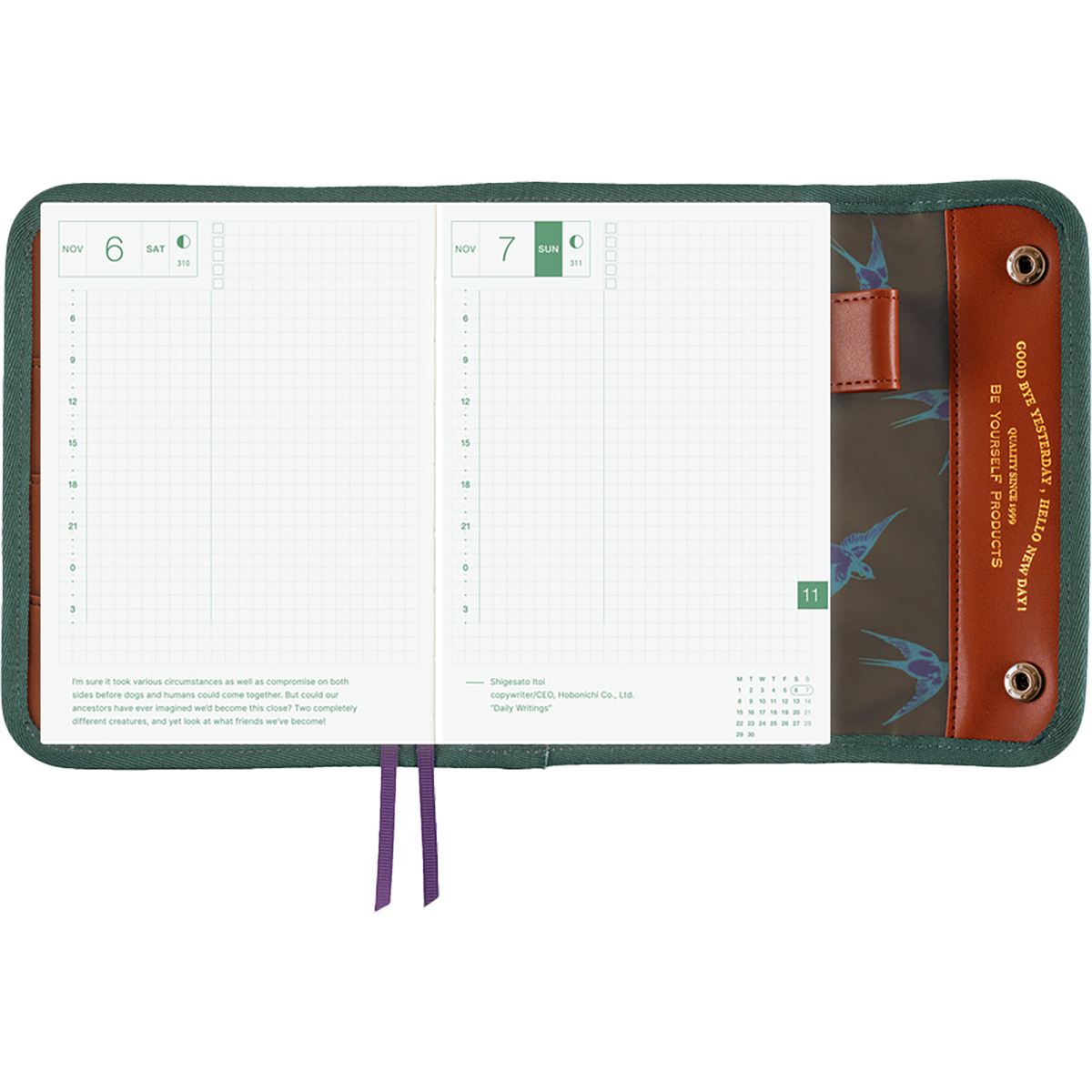 Hobonichi Japanese 2027 Book & Cover - Natal Design: Hello New Day! (Camo) - A6-Pen Boutique Ltd