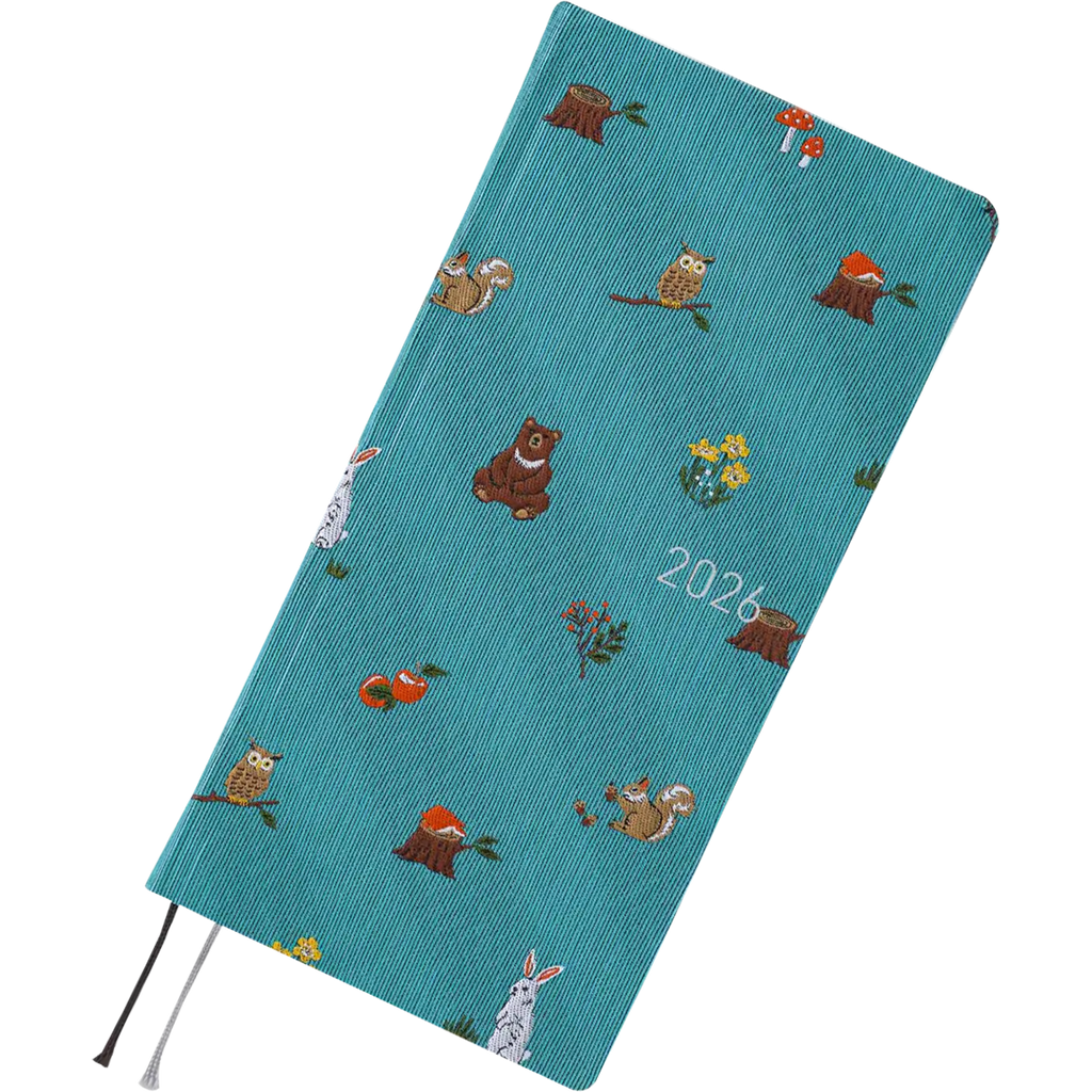 Hobonichi Light Hard Cover Mega English Book - Bow & Tie: In the Forest - Tall & Slim (Weeks - January Start)-Pen Boutique Ltd