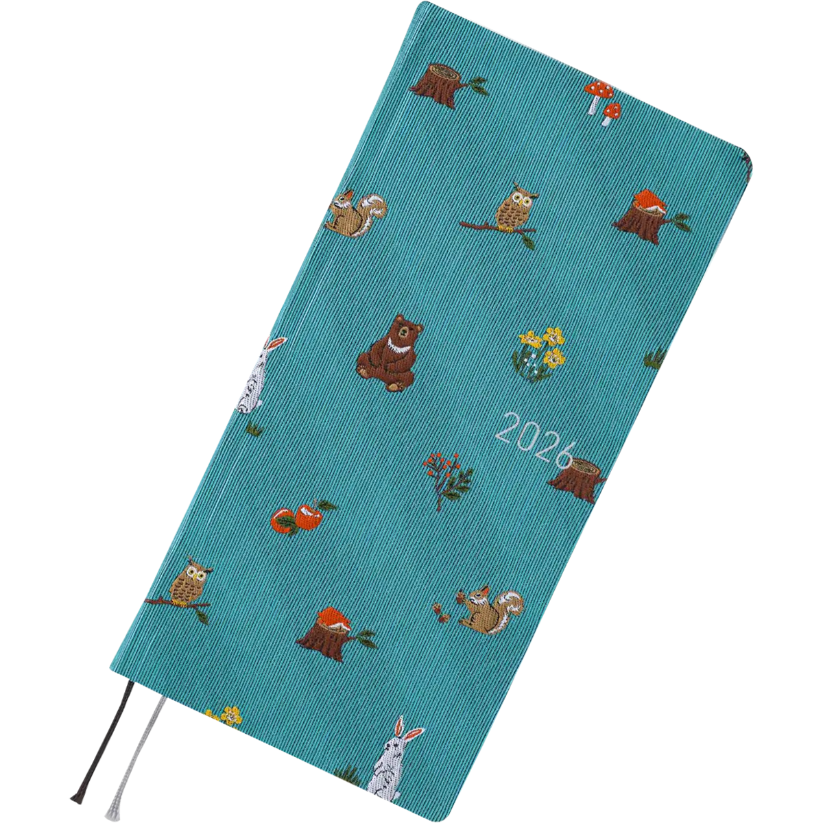 Hobonichi Light Hard Cover Mega English Book - Bow & Tie: In the Forest - Tall & Slim (Weeks - January Start)-Pen Boutique Ltd