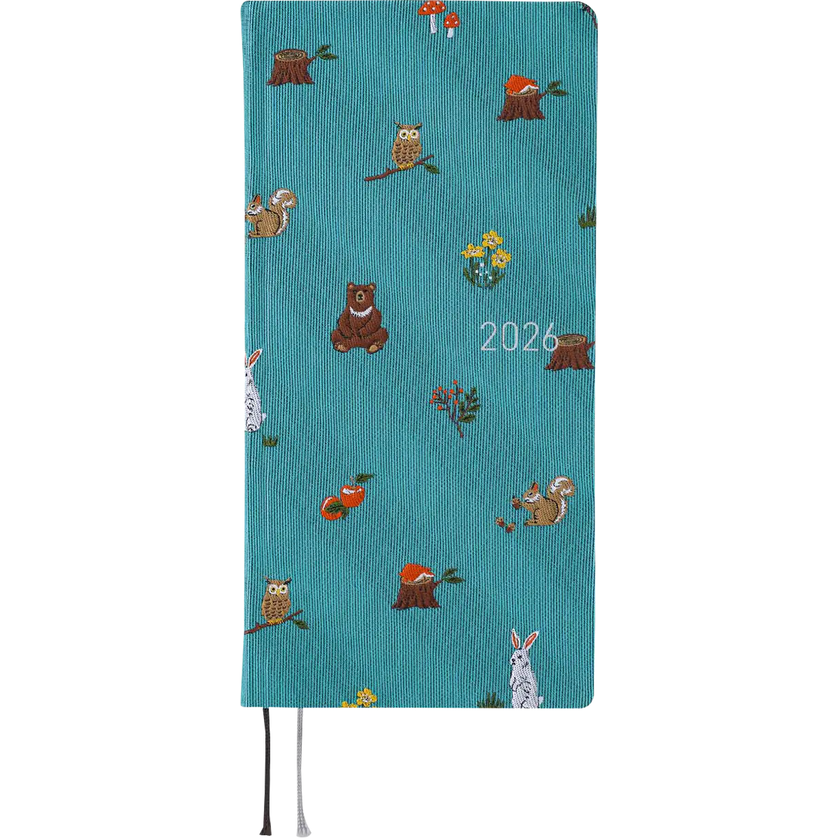 Hobonichi Light Hard Cover Mega English Book - Bow & Tie: In the Forest - Tall & Slim (Weeks - January Start)-Pen Boutique Ltd