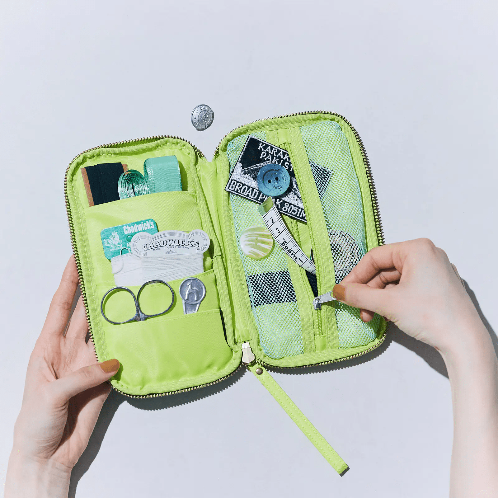 Hobonichi Small Drawer Pouch - Aqua Lime - Pen Boutique Ltd