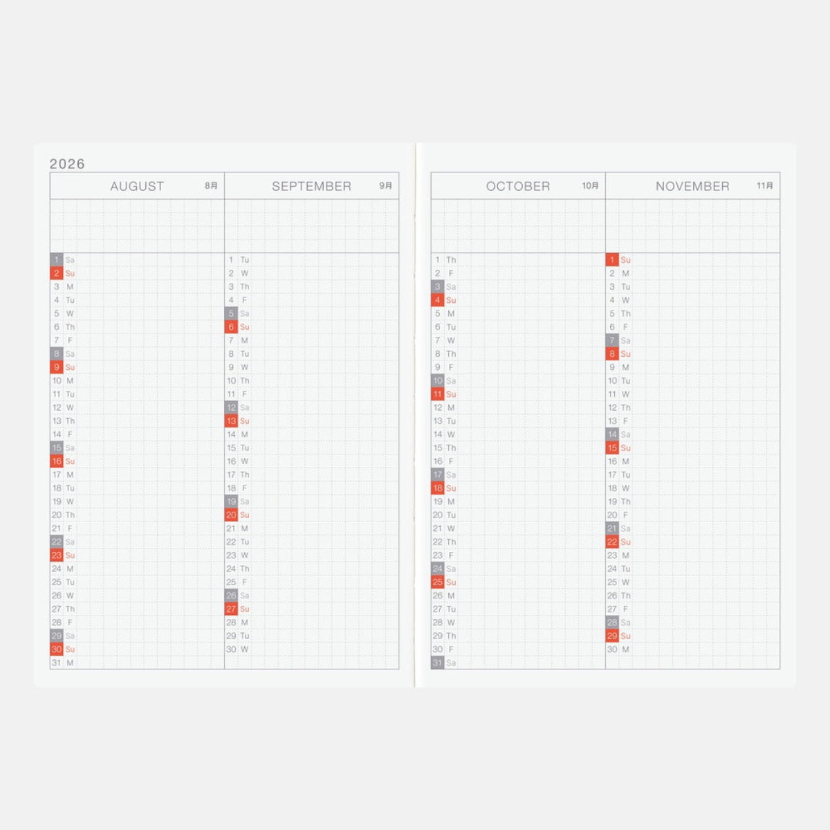 Hobonichi Techo 2026 English Original Book - A6 (January Start)-Pen Boutique Ltd