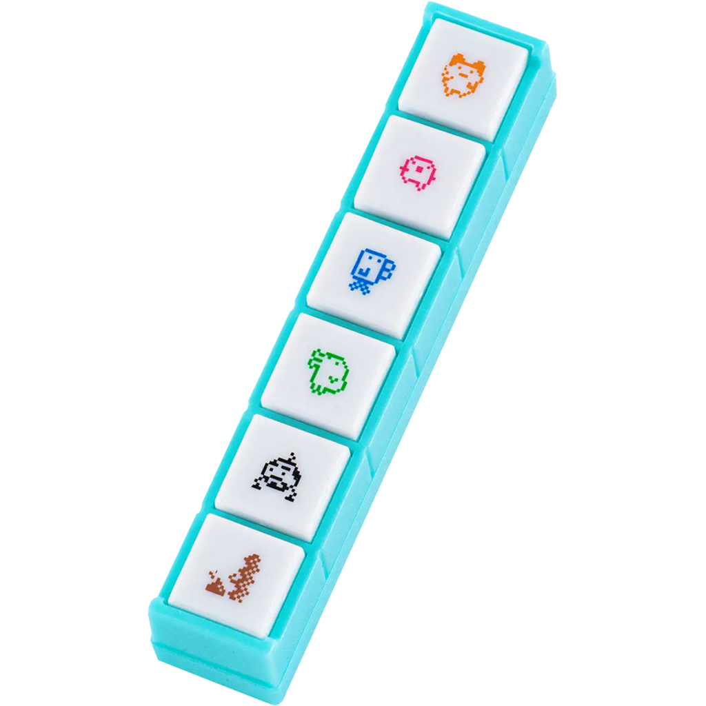 Hobonichi x Kodomo no Kao 6 Push-Button Stamp - Pochitto (Tamagotchi)-Pen Boutique Ltd