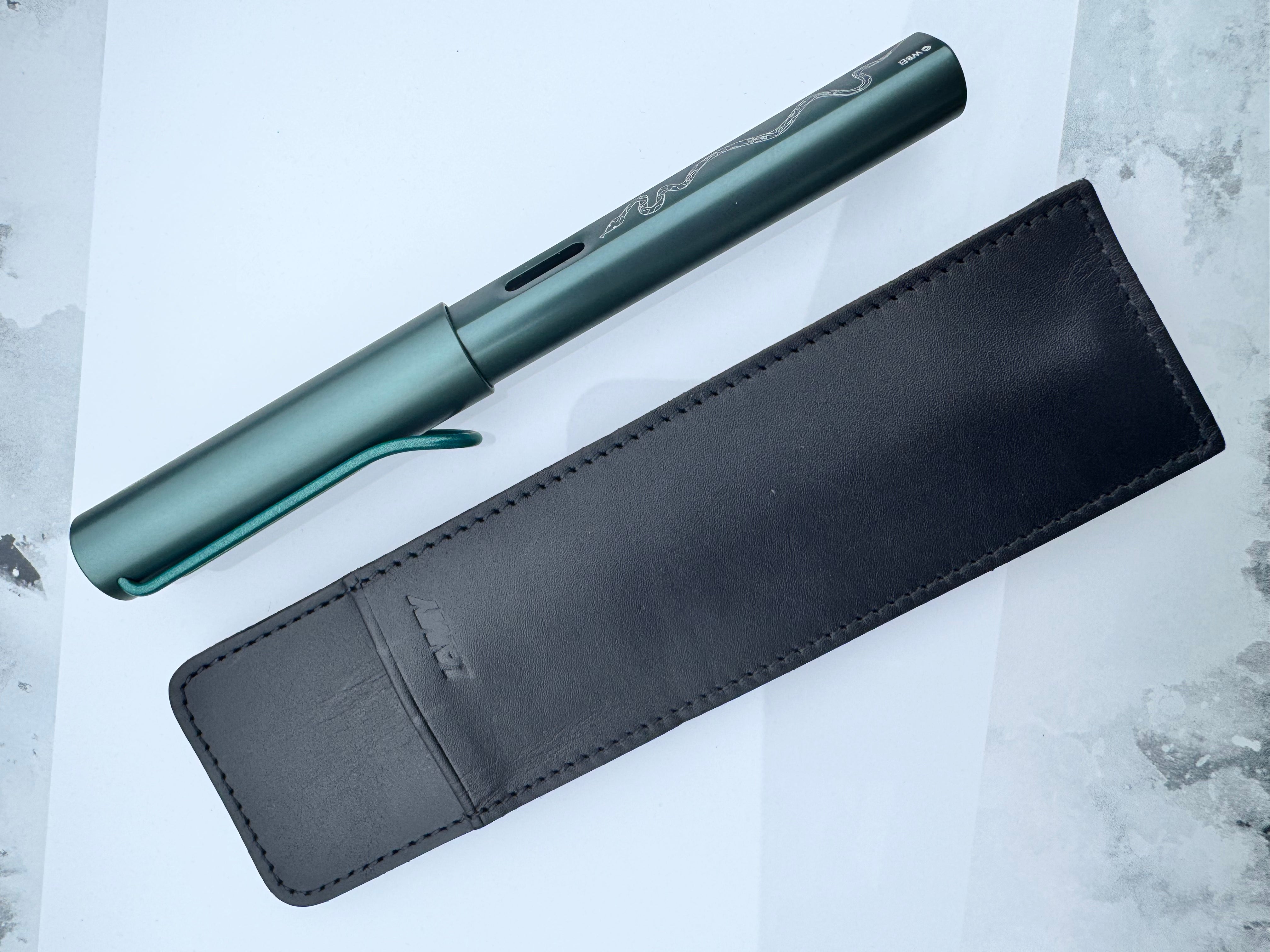Lamy Leather Pen Sleeve - Black.( for Lamy Swift pens)-Pen Boutique Ltd